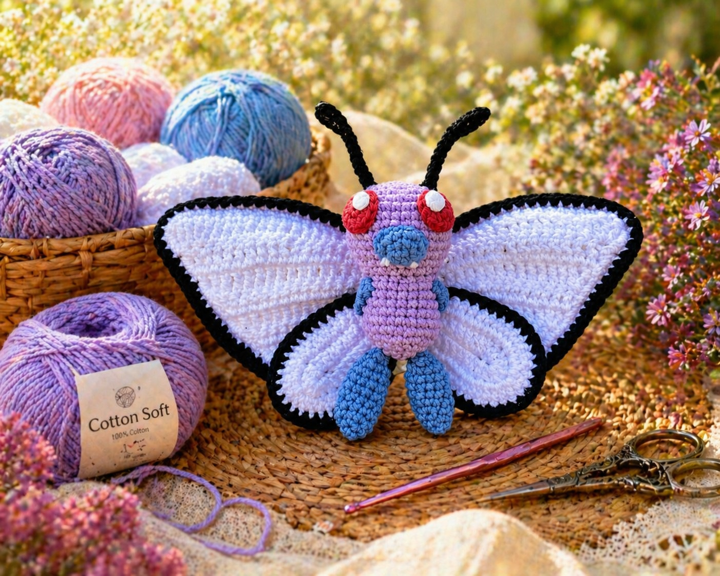 Butterfree Crochet Pattern PDF – Step-by-Step Amigurumi Tutorial for Beginners & Advanced